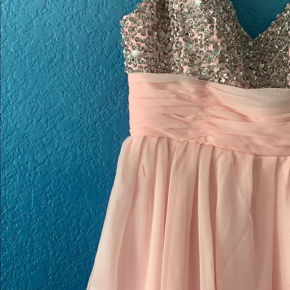 Pink Babydoll Dress with Jewel Bodice